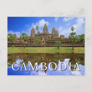Cartão Postal Templo Angkor Wat Kampuchea, Camboja Obrigado