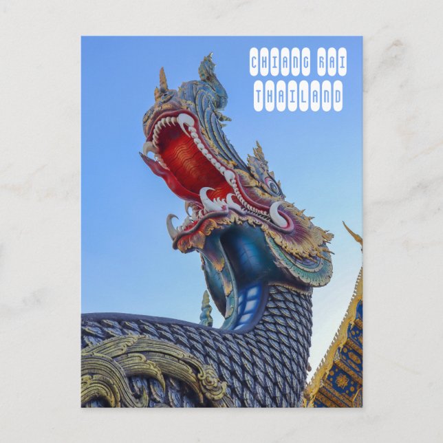 Cartão Postal Templo Azul em Chiang Rai Tailândia (Frente)