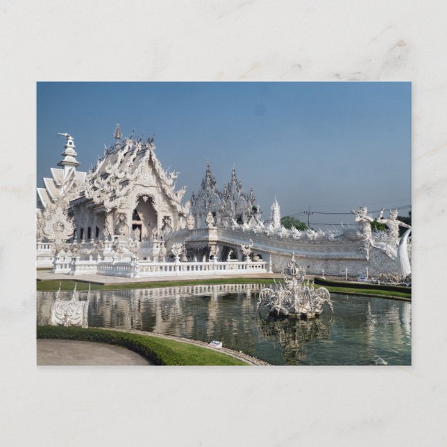 Cartão Postal Templo branco Wat Rong Khun, Chiang Rai, Tailândia (Frente)
