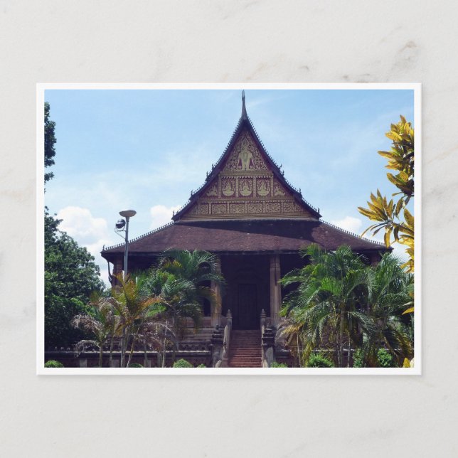 Cartão Postal templo buda laos (Frente)