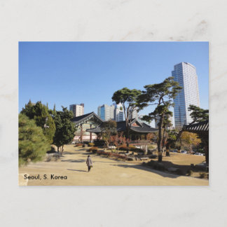 Cartão Postal Templo Budista em Seul, Coreia do Sul