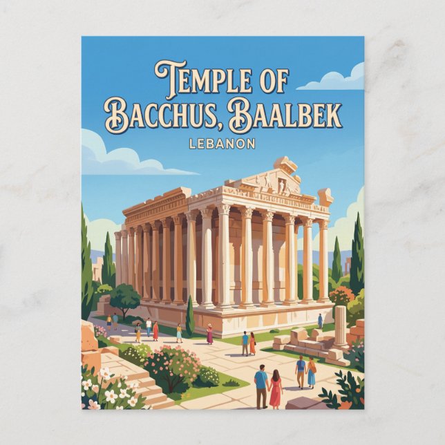 Cartão Postal Templo de Baco Líbano (Frente)