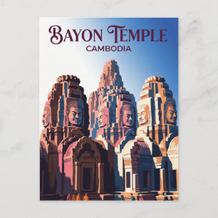 Cartão Postal Templo de Bayon Camboja
