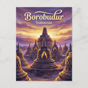 Cartão Postal Templo de Borobudur Indonésia