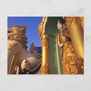 Cartão Postal Templo de Burma (Mianmar), Rangum (Yangon)