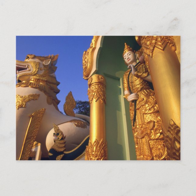 Cartão Postal Templo de Burma (Mianmar), Rangum (Yangon) (Frente)