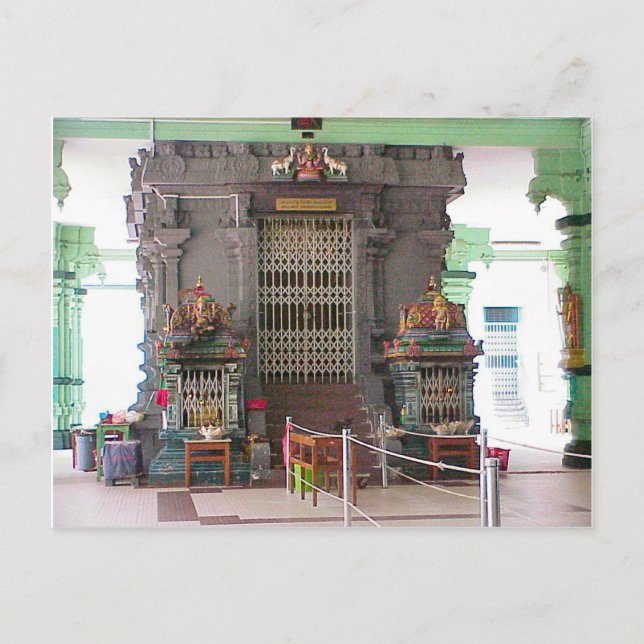 Cartão Postal Templo de Chettiar, interior (Frente)