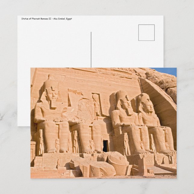 Cartão Postal Templo de excelente de Abu Simbel - Ramses II - Eg (Frente/Verso)