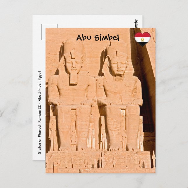 Cartão Postal Templo de excelente de Abu Simbel - Ramses II - Eg (Frente/Verso)