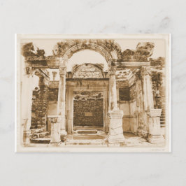 Cartão Postal Templo de Hadrian na FOTOGRAFIA do VINTAGE de