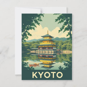 Cartão Postal Templo de Kyoto, Japão Arte de Viagem