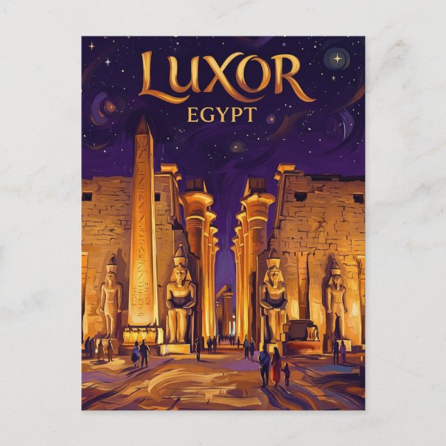 Cartão Postal Templo de Luxor Egito (Frente)