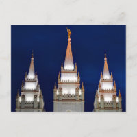 Templo de Mormon de Salt Lake LDS na noite