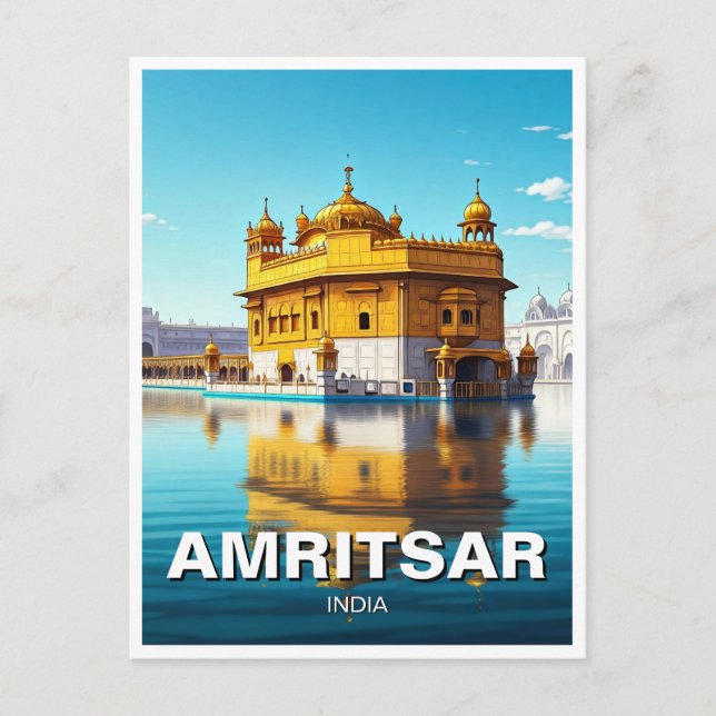Cartão Postal Templo de Ouro Amritsar (Frente)