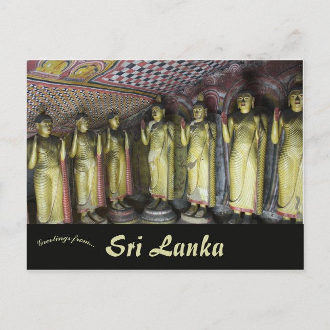 Cartão Postal Templo de ouro de Dambulla Sri Lanka (Frente)