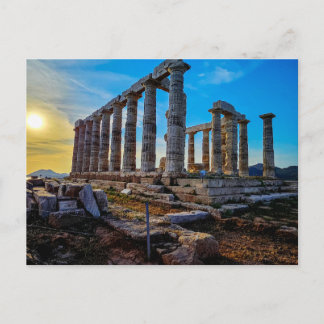 Cartão Postal Templo de Poseidon, Cabo Sounion, Grécia