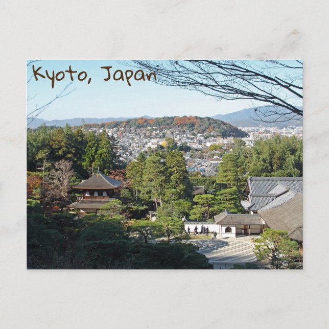 Cartão Postal Templo de Quioto e Ginkaku-ji, Japão (Frente)
