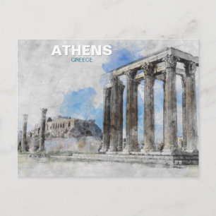Cartão Postal Templo de Zeus Atenas – Viagens pela Grécia Antiga
