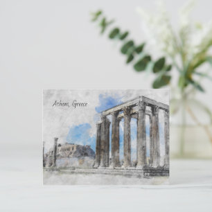 Cartão Postal Templo de Zeus Athens - Grécia de Viagem de de col