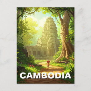 Cartão Postal Templo em Angkor Wat no Camboja