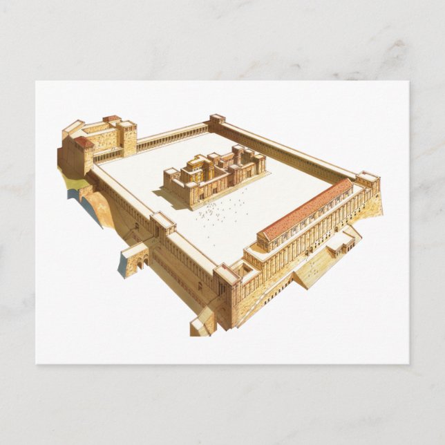 Cartão Postal Templo em Jerusalém. Templo de Herod (Frente)