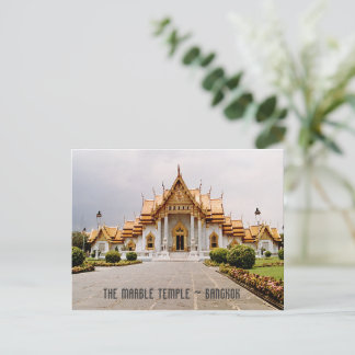 Cartão Postal Templo Marble do Dourado sobre a placa Khmer Lion 