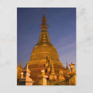 Cartão Postal Templo Shwe Myin Tin, crepúsculo, Make Tehi Lar,