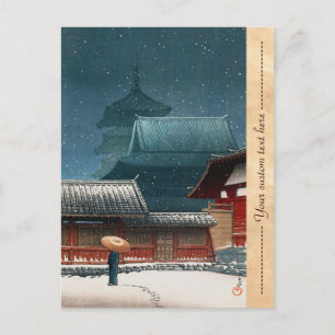 Cartão Postal Templo Tennô-ji em Osaka hasui kawase shin hanga