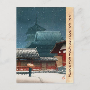 Cartão Postal Templo Tennô-ji em Osaka hasui kawase shin hanga