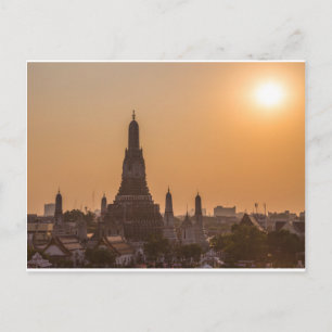 Cartão Postal Templo Wat Arun Bangkok Tailândia ao pôr do sol