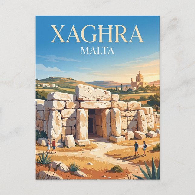 Cartão Postal Templos de Ġgantija Malta (Frente)