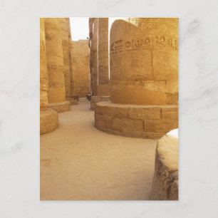 Cartão Postal Templos de Karnak; Templo de Amon-Ra, hieroglífic