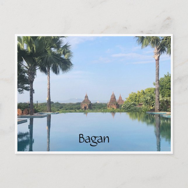 Cartão Postal templos de piscina de bagan (Frente)