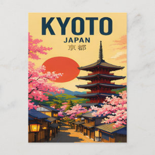 Cartão Postal Templos, Jardins e Capital Antiga de Kyoto Japão