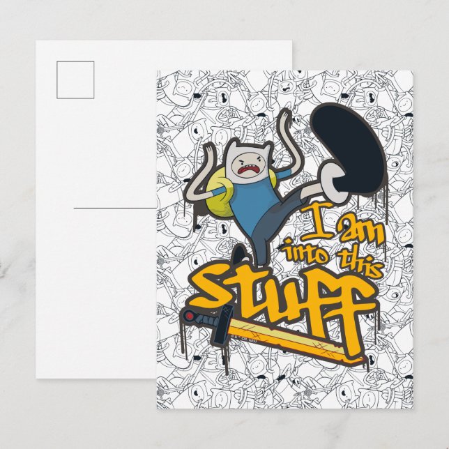 Cartão Postal Tempo de Aventura | Finn "I Am In This Stuff" (Est (Frente/Verso)