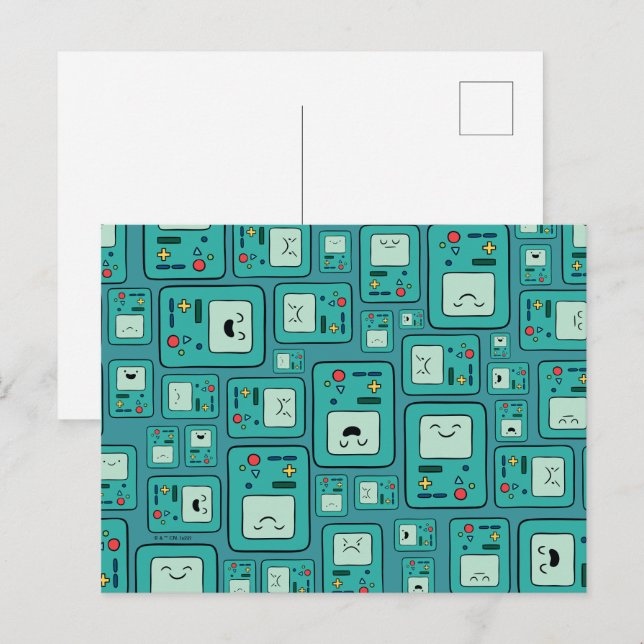 Cartão Postal Tempo de Aventura | Padrão BMO (Frente/Verso)