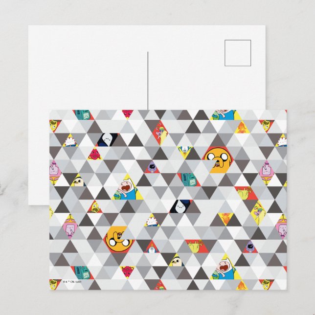 Cartão Postal Tempo de Aventura | Padrão de caráter triangular (Frente/Verso)