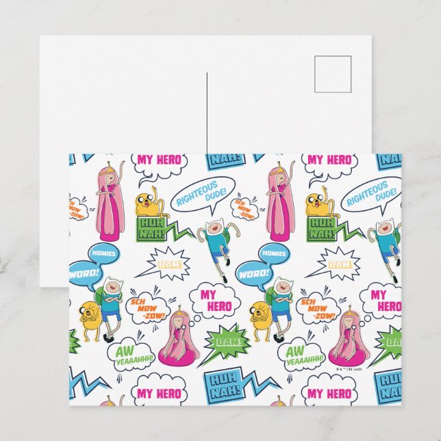 Cartão Postal Tempo de Aventura | Padrão de chamada de caractere (Frente/Verso)