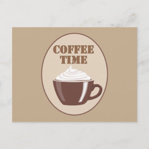 Cartão Postal Tempo de café adorável