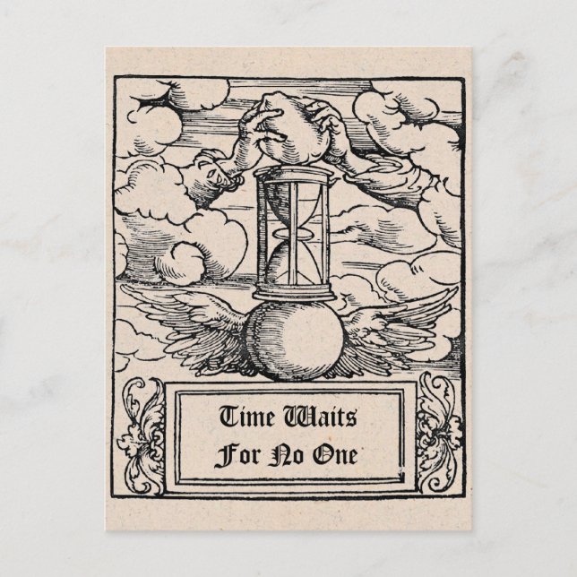 Cartão Postal "Tempo de espera para ninguém" personalizado (Frente)