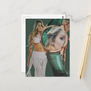 Cartão Postal Tempo Surreal para Colagem de Dama da Moda