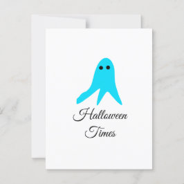 Cartão Postal Tempos do Halloween fantasma azul rabiscado à mão
