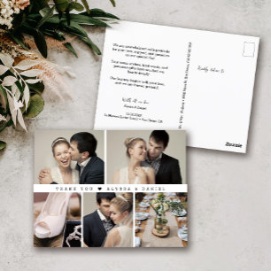 Cartão Postal Tendência de Colagem de Fotos de Casamento Chic Br