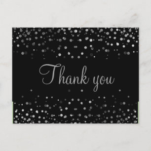 Cartão Postal Tendência Dourada Glitter Black Muito Caro Obrigad