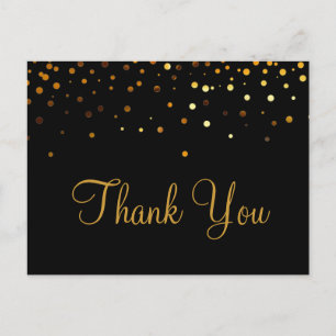 Cartão Postal Tendência Dourada Glitter Black Muito Caro Obrigad