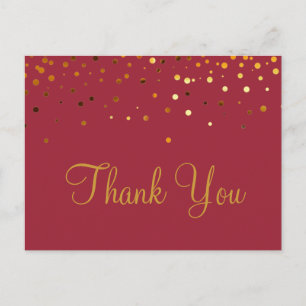 Cartão Postal Tendência Dourada Glitter Brown Muito Obrigado