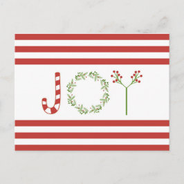 Cartão Postal Tendência moderna de Natal JOY
