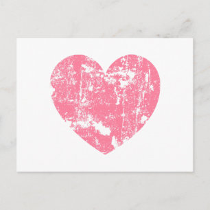 Cartão Postal Tendy e Moderno Coração Rosa Rosa V01