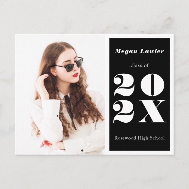 Cartão Postal Tendy Formando Anúncio Foto Preta (Frente)