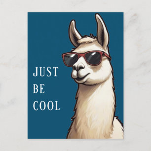 Cartão Postal Tenha Legal Llama Funky Alpaca com óculos escuros
